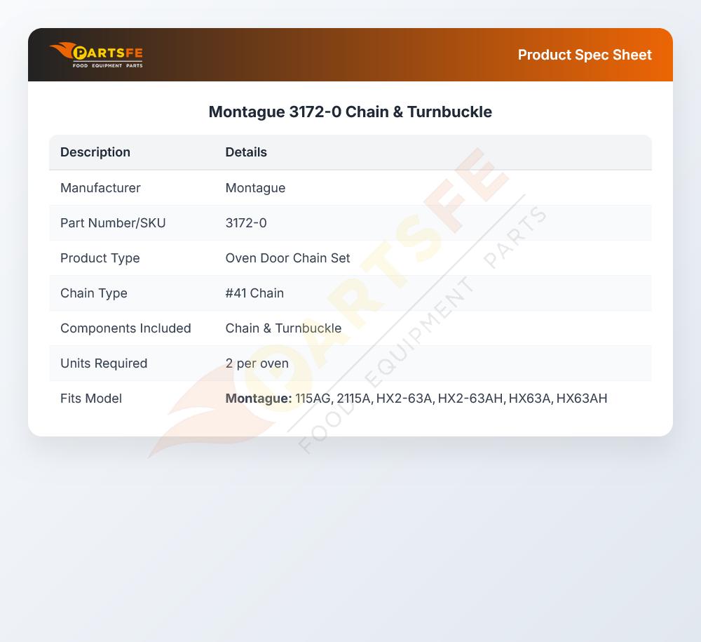 Montague 3172-0 Chain & Turnbuckle