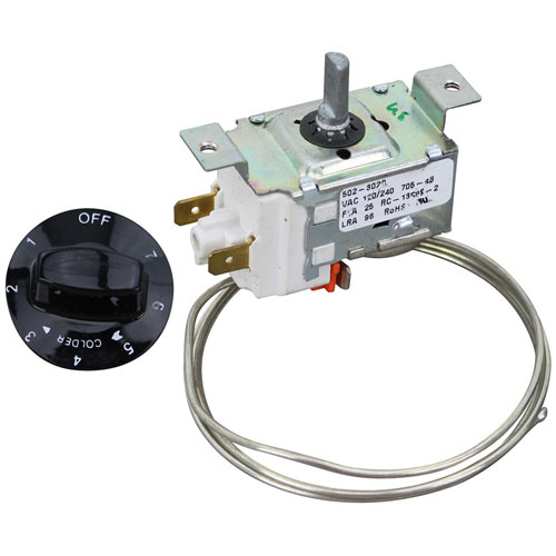 Beverage Air 502-302B Refrigerator Thermostat W/Knob 16&deg;F-50&deg;F 32" CAP