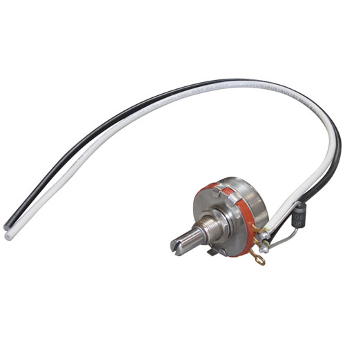 Belleco BELC200901 Speed Control Potentiometer W/Diode & Round Shaft Black & White Wires 500 Ohm 208/240V