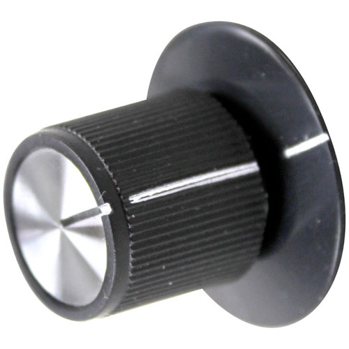 Hatco HT2.20.033 Black Pointer Knob W/white Indicator, 1-1/8" DIA, .187 FLAT RIGHT