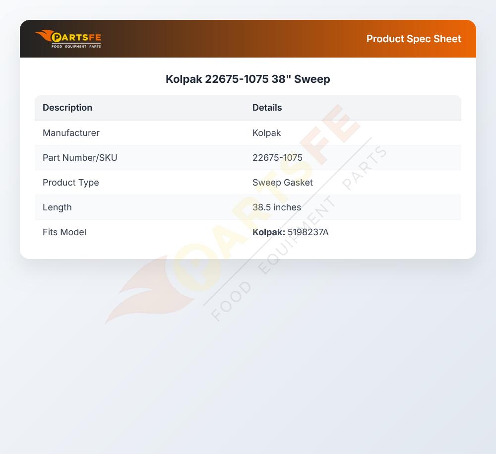 Kolpak 22675-1075 38" Sweep