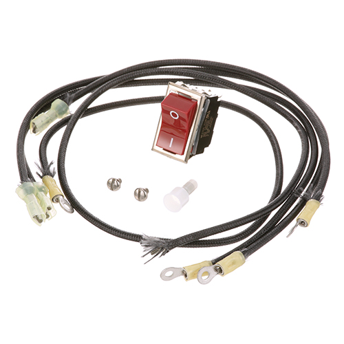Intermetro RPC13-375 Power Switch Kit New Ring Terminal RED Rocker With "I/O" Print