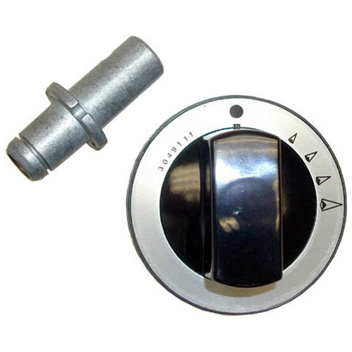 Garland GL4512147 Gray Burner Valve Indicator Knob W/Protrusion, 2-3/16" DIA, Mount .262", Position Up/Down, 1" Protrusion for .25" D-STEM Flat Up