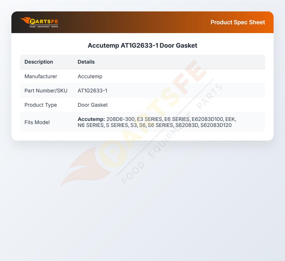 Accutemp AT1G2633-1 Door Gasket