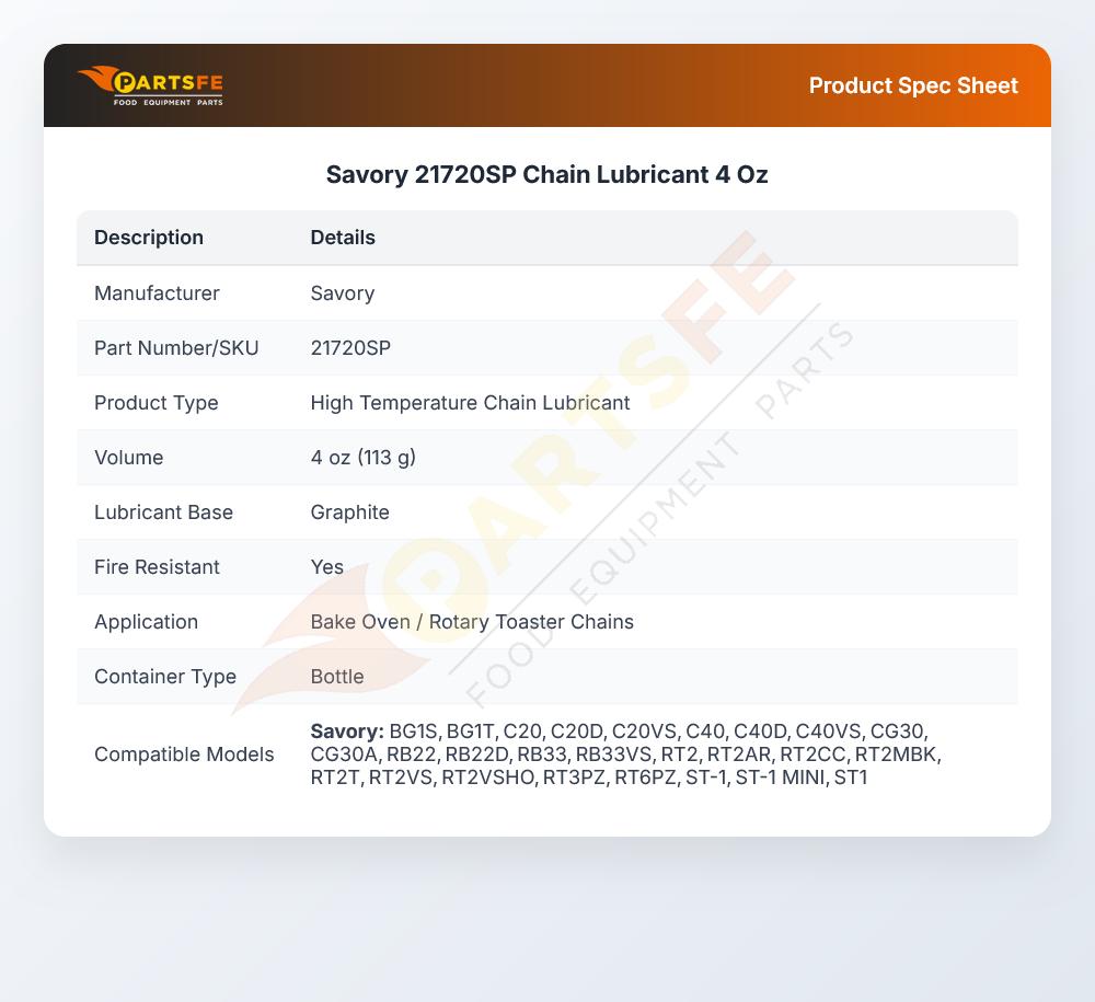 Savory 21720SP Chain Lubricant 4 Oz