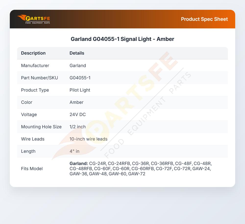 Garland G04055-1 Signal Light - Amber