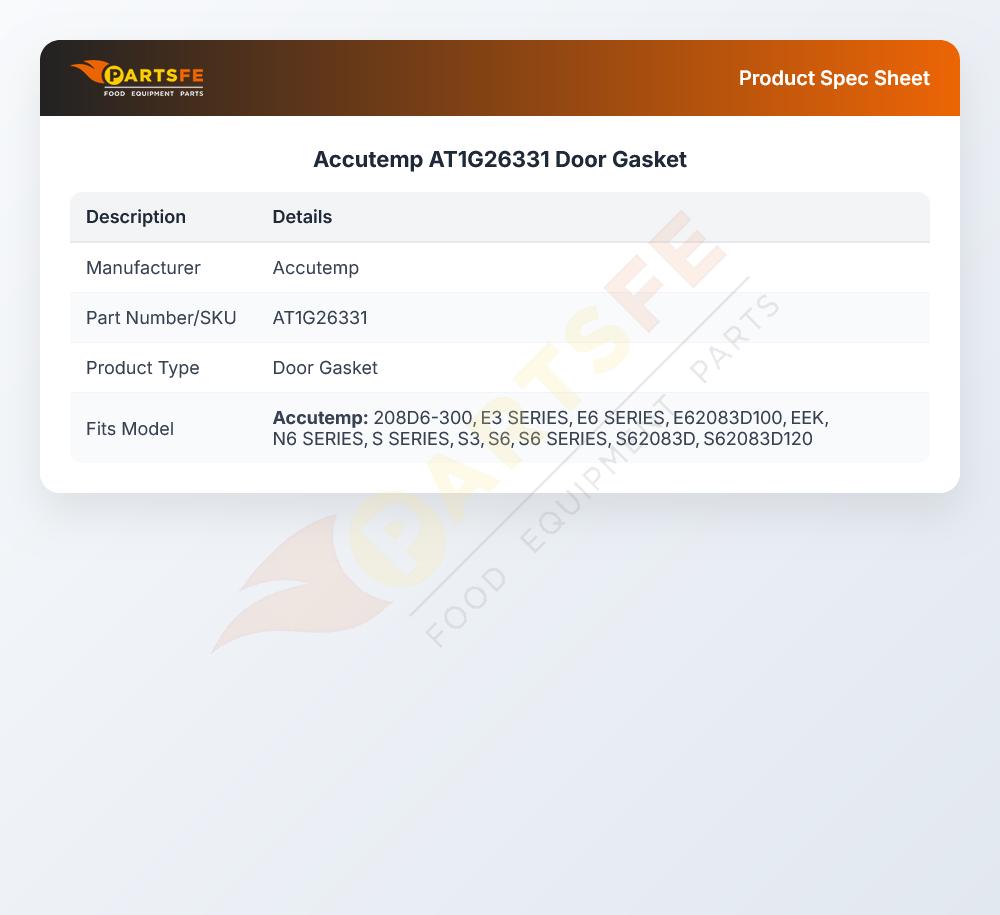 Accutemp AT1G26331 Door Gasket