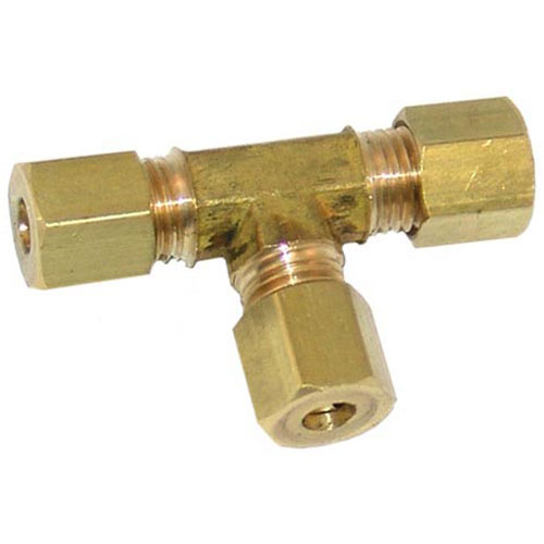 Imperial 1616 3/16" Cct Brass Union TEE W/ Nuts and Ferrules, 3/8"-24 Thread