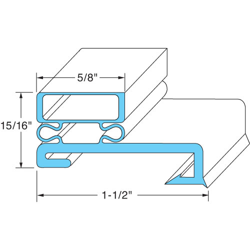 Victory VT50384302 Magnetic Door Gasket 25-1/8" X 25-3/4" X 5/8"
