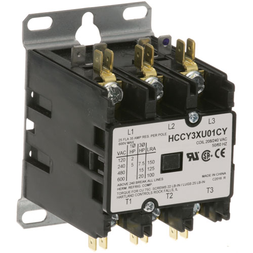 Scotsman 12-0739-06 3 Pole Contactor w/Screw Terminals, 25/35A, 208/240V