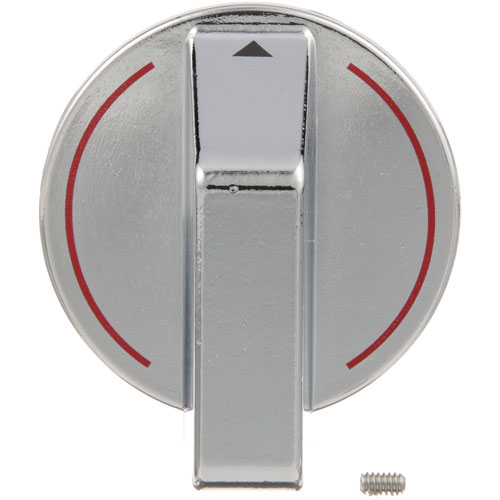 APW 8705800 Metal Knob W/ 1/4" D-Stem & Set Screw, 2-1/2" OD DIA