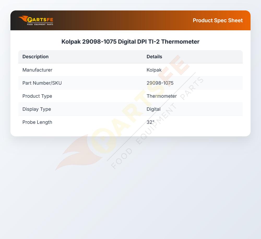 Kolpak 29098-1075 Digital DPI TI-2 Thermometer