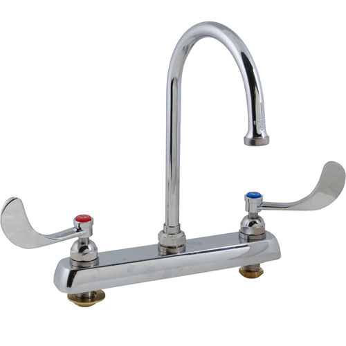 T&S Brass B1142-04 8" Deck Faucet, GSNK,Wrstbld Handle