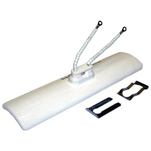 Hatco HT2.07.008.00 White Ceramic Heater W/ 4" Wires and Ring Terminals, 10" X 2-1/2"