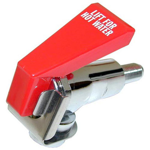 Bunn BU12915 1/4" Flare Chrome Hot Water Faucet W/ Red Handle