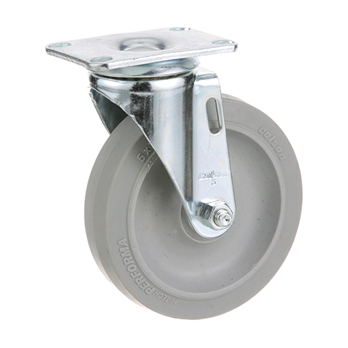 Cres Cor 569001 Plate Mount Caster 5"DIA, 1-1/4" Wide Wheel, No Break