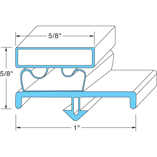 Beverage Air 703-988C-01 Door Gasket 23-7/8" X 52-5/8" OD 23" X 51 3/8" D TO D 5/8" High Grey