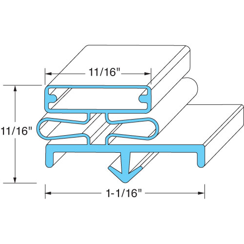Glastender GLA06001304 Black Door Gasket W/ Dart Mount, 23-1/2" x 32-1/2"