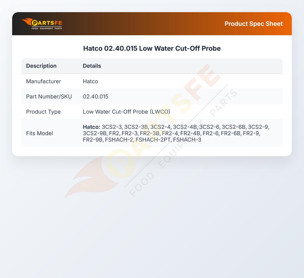 Hatco 02.40.015 Low Water Cut-Off Probe