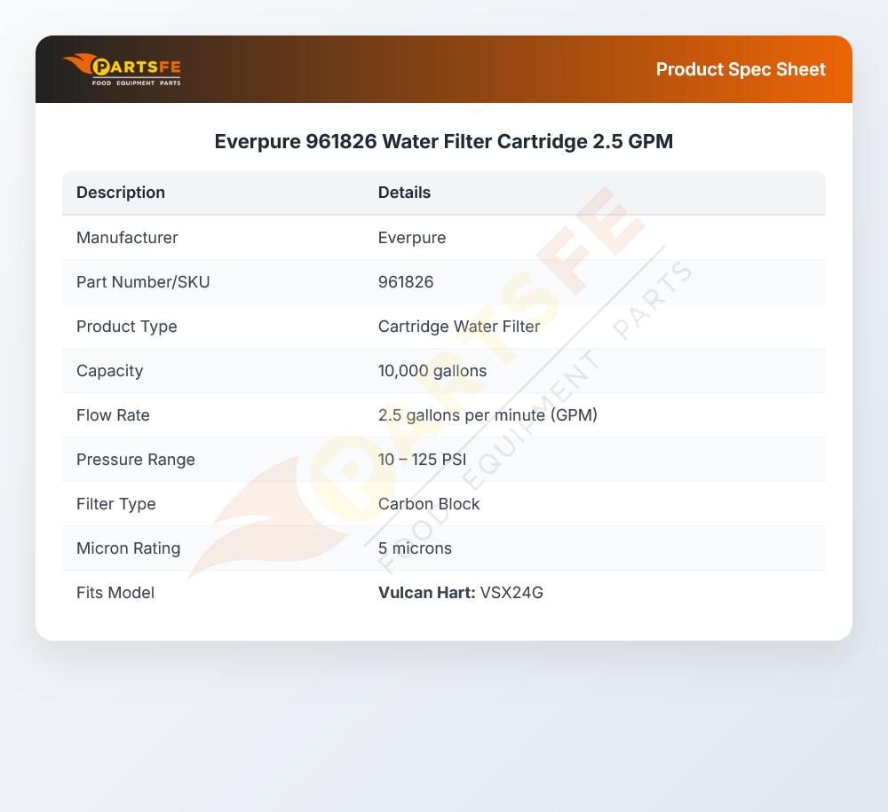 Everpure 961826 Water Filter Cartridge 2.5 GPM