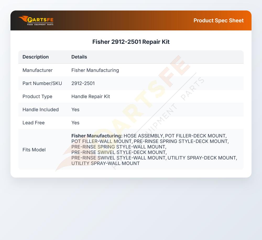 Fisher 2912-2501 Repair Kit