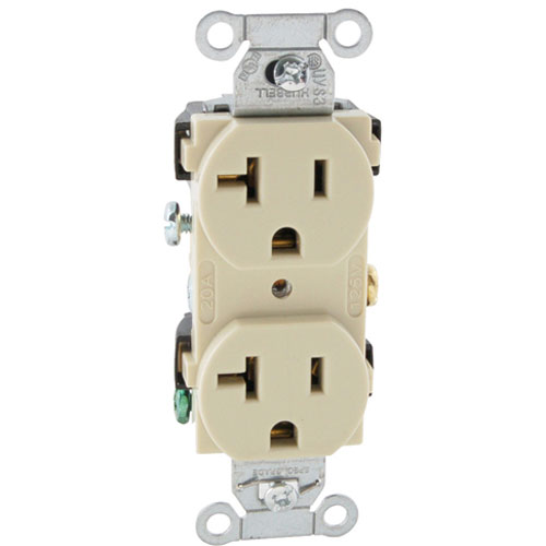 Hubbell CR201 Duplex Receptacle, 125V, 20A