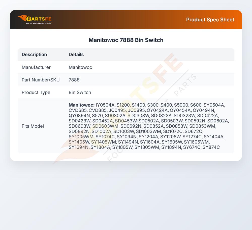 Manitowoc 7888 Magnetic Bin Switch 36"