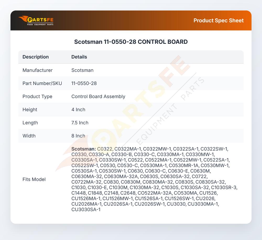 Scotsman 11-0550-28 Ice Machine Control Board