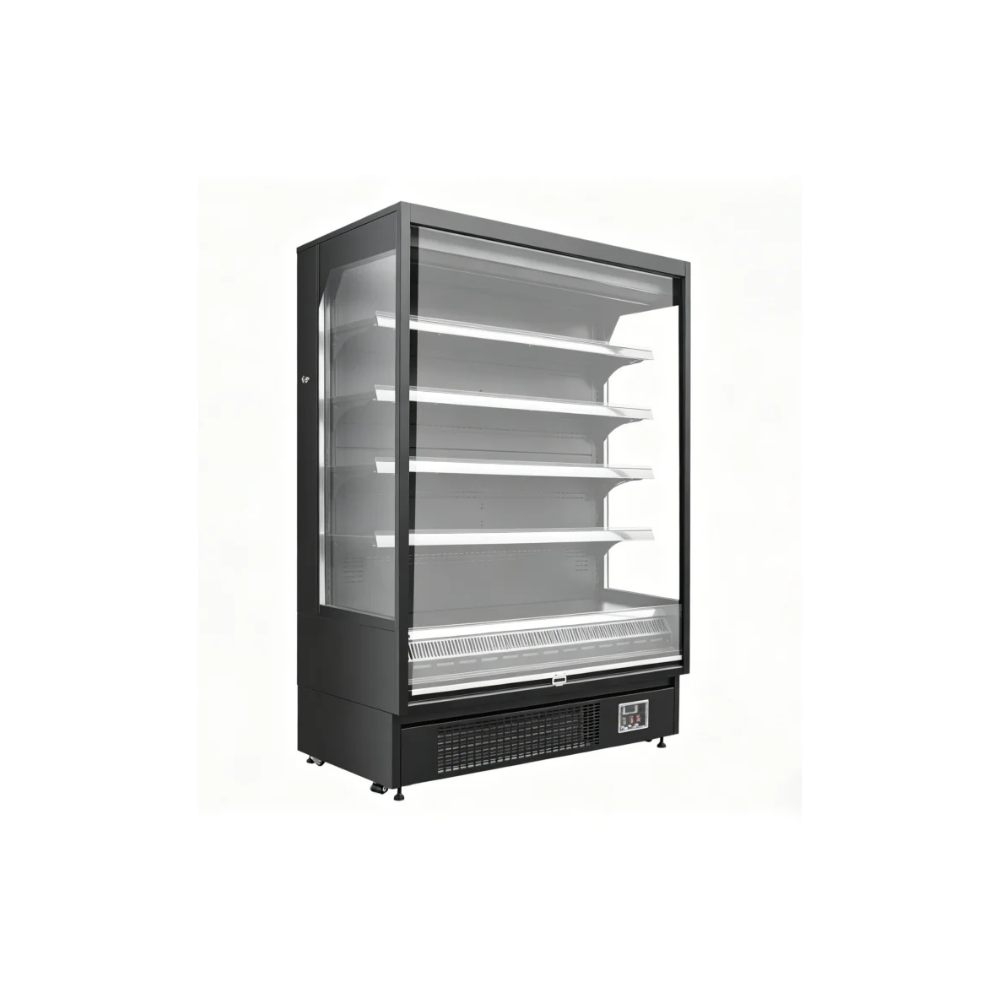 VITLIFE Commercial VKMD-P2080E 77" Black Vertical Open Air Merchandiser 65.3 Cu. Ft.